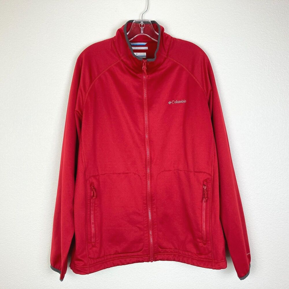Columbia Men's Omni-Wick Full Zip Jacket with Zipper Pockets Size L Red
